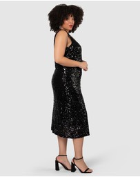 Pink Dusk by Curve Project - Desired Midi Sequin Dress
