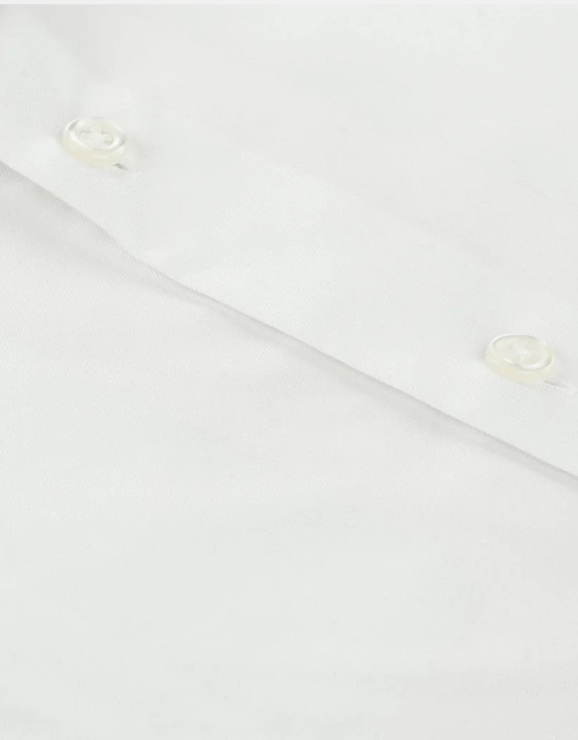 Henry Bucks - HENRY SARTORIAL Contemporary Fit Plain Twill Single Cuff Shirt WHITE