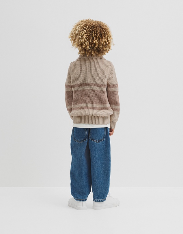 Country Road - Stripe Half Zip Knit