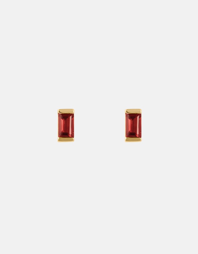 Kirstin Ash - Baguette Birthstone Studs January - Garnet