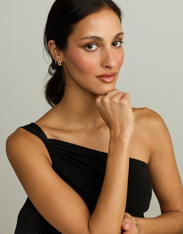 Michael Hill - Diamond Angled Hoop Earrings in 10kt Gold