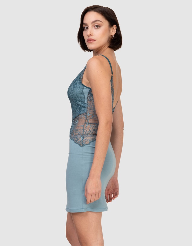 Oh!Zuza - V Neck Viscose & Lace Chemise