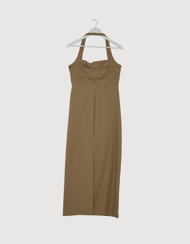 Revibe - Repaired Shona Joy Lani Draped Halter Maxi Dress - AU 12