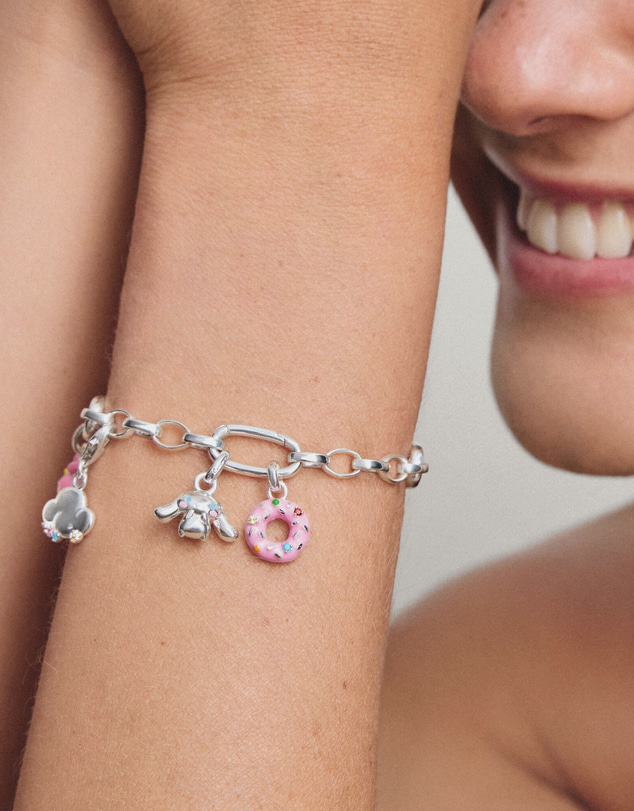 THOMAS SABO - Silver-Plated Charm Club Bracelet with 3 Connect Links