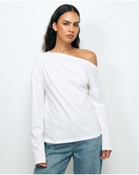 AERE - Caia Off Shoulder Long Sleeve T-Shirt