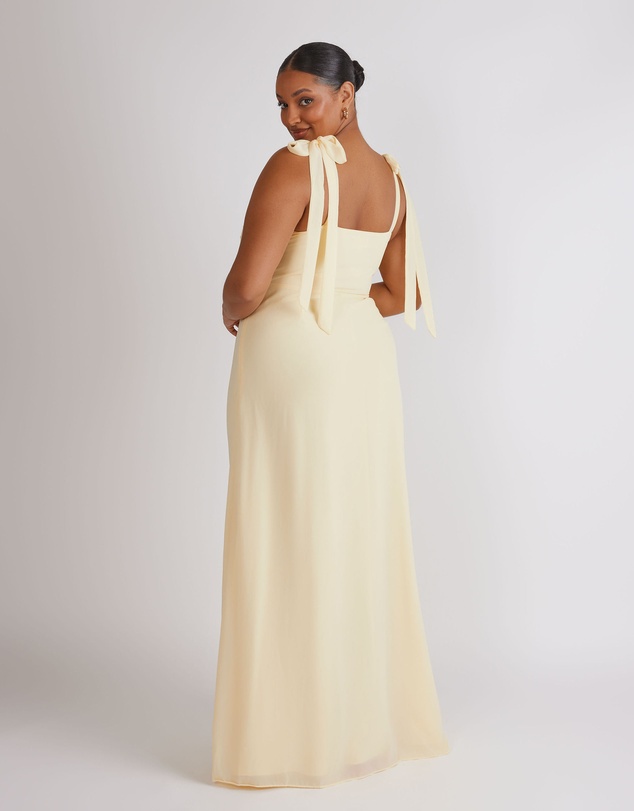 Six Stories - Bow Tie Shoulder Chiffon Bridesmaid Dress