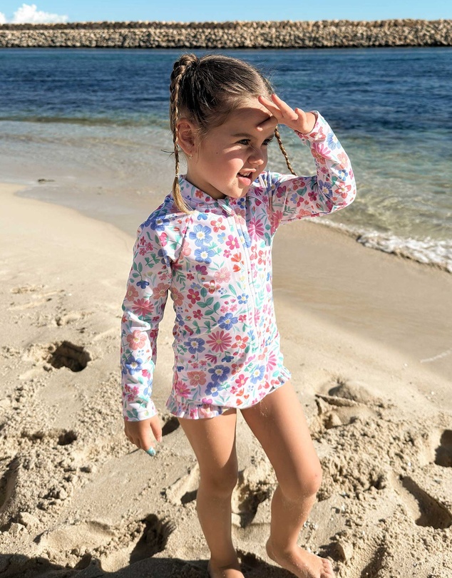 Purebaby - Printed Long Sleeve Swimsuit- Kids-Babies