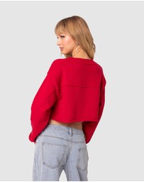EDIKTED - Varsity Cropped Sweater