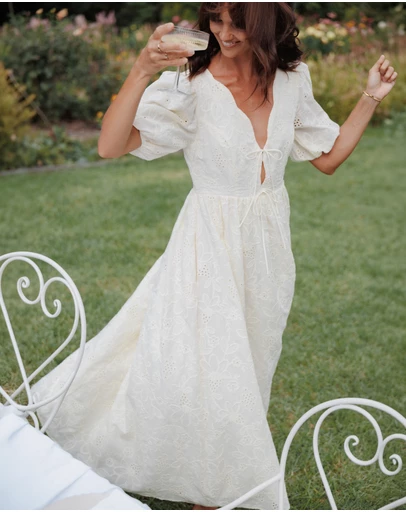 Petal & Pup - Karla Maxi Dress - Butter Yellow Broderie