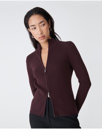 Forcast - Blake Ribbed Zip Cardigan