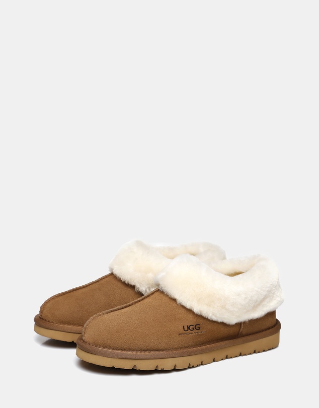 EVERAU - Australian Shepherd Ugg Homey Slipper Cow Leather Upper House Shoes