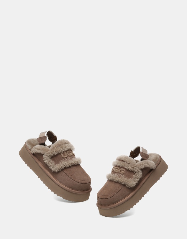 EVERAU - Australian Shepherd Ugg Rilee Platform Cow Suede Upper House Shoes