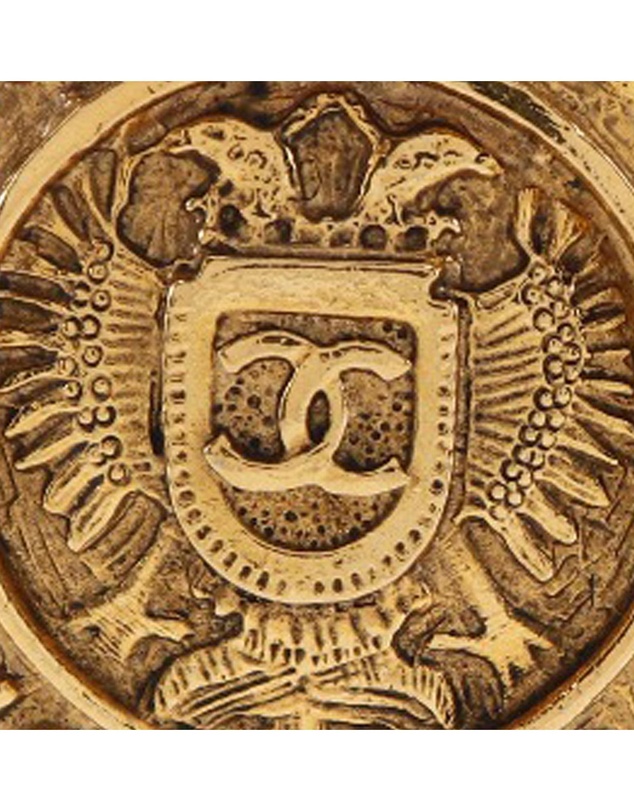 Pre-Loved by Azura Reborn - Pre-Loved Gold Plated Rue Cambon Crest Clip On Earrings