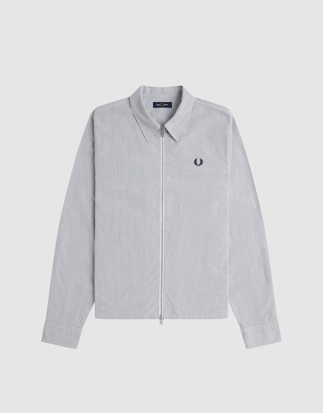 Fred Perry - Striped Seersucker Zip Through Overshirt
