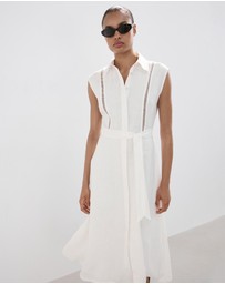 M.N.G - Linen Shirt Dress with Bow