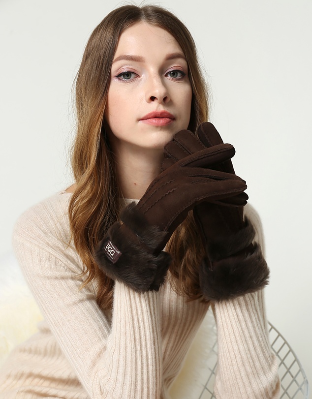 Ozwear Connection Uggs - Ugg Sheepskin Double Cuff Gloves