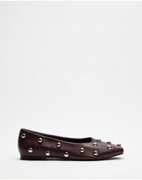 AERE - Studded Leather Ballet Flats
