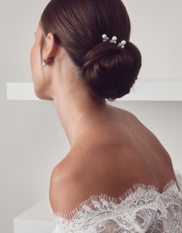 The White Collection - Blair - Pearl Detail Silver Bridal Hair Pins