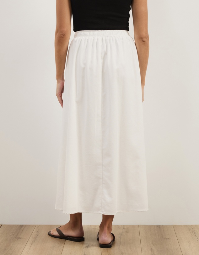 Atmos&Here - Darla Linen Blend Button Midi Skirt