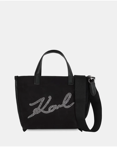 Karl Lagerfeld - K/Signature East-West Rhinestone Mini Tote Bag