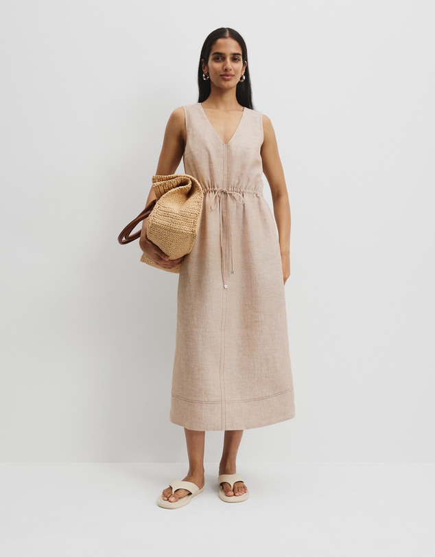 Organically Grown Linen Midi Dress by Country Road Online | THE ICONIC |  New Zealand