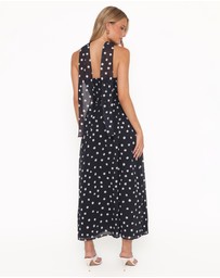 Petal & Pup - Boston Strapless Maxi Dress - Black Polka Dot