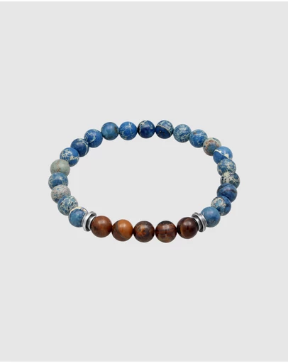 Kuzzoi - ICONIC EXCLUSIVE - Agate and Tiger's Eye Bead Bracelet