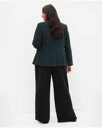 City Chic - Plus size Oxford Melton Jacket - hunter green