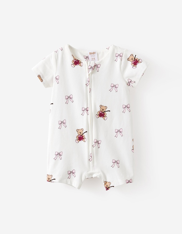 Cotton On Kids - Growie Short Sleeve Zip Romper