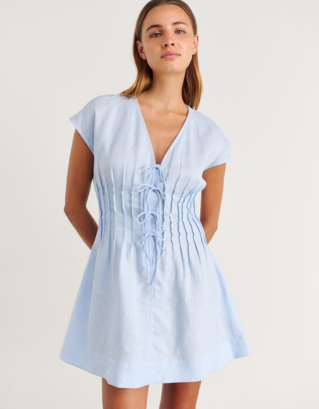Jag - Delphine Pintuck Linen Mini Dress