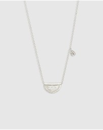 By Charlotte - Silver Lotus Birthstone Necklace - February