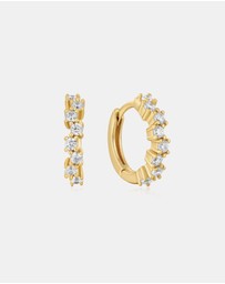 Ania Haie - Gold Sparkle Cluster Huggie Hoop Earrings