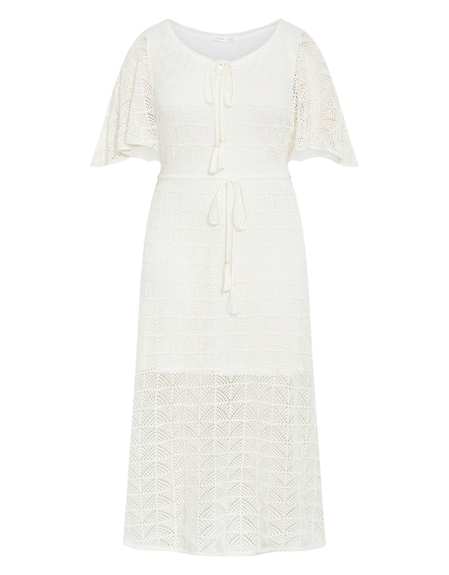 City Chic - Plus size Cassie Crochet Knit Dress - creme