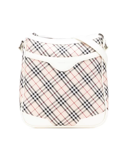 Pre-Loved by Azura Reborn - Pre-Loved burberry Plaid Patterned Crossbody Bag with Adjustable Strap and Top Zip Closure
