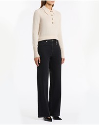 Carla Zampatti - Buttermilk Brushed Wool Knit Polo