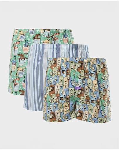 Mitch Dowd - Mens Cats And Dogs Boxer Shorts 3 Pack - Multi