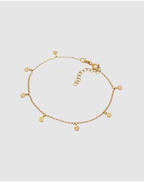 Elli Jewelry - Bracelet Platelet Pendant Round Textured in 925 sterling silver Gold Plated