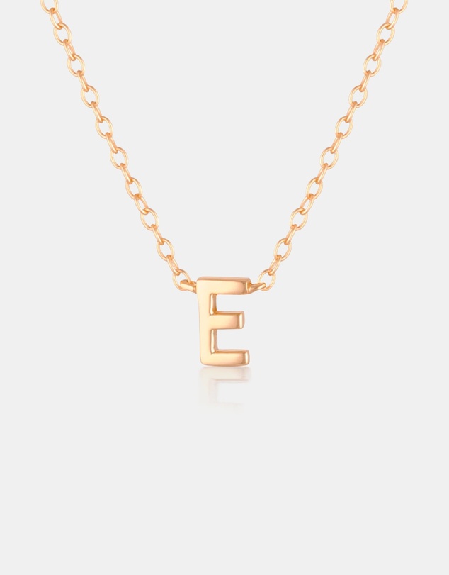 The Silver Collective - Petite A-Z Letter Necklace - E