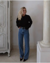 Dazie - Paris High Waisted Straight Leg Denim Jeans