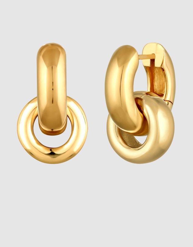 Elli Jewelry - Chunky Hoop Earrings in Gold-Plated 925 Silver