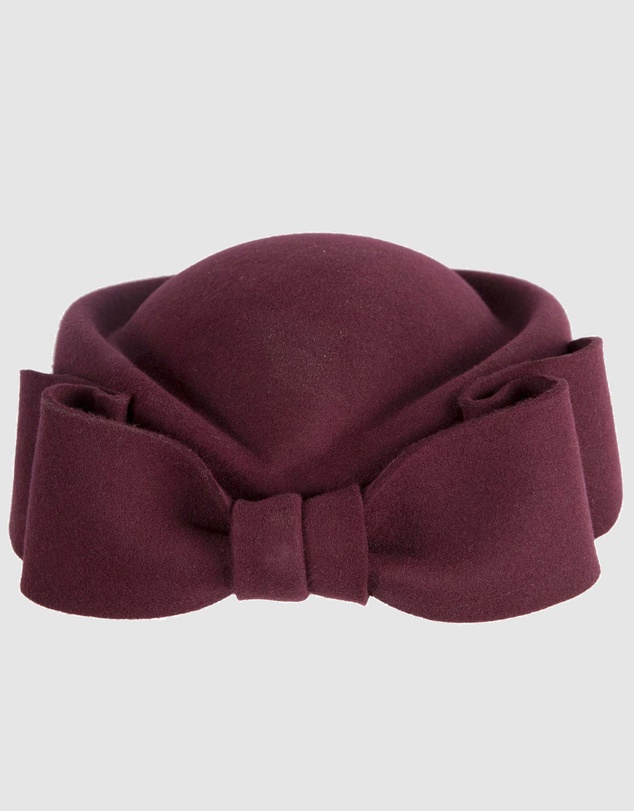 Max Alexander - Felt Wine Pillbox Hat