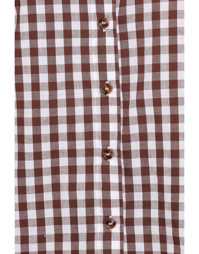 Petal & Pup - Cosetta Frill Collared Shirt - Brown Gingham