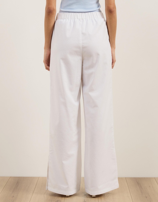 Atmos&Here - Celina Linen Blend Pants With Updated Waistband Detail
