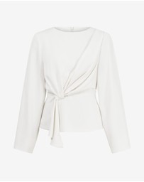 Forcast - Melody Long Sleeve Draped Top