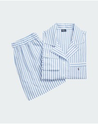 Polo Ralph Lauren - Shirting Stripes Crop Top & Boxer Short Cotton Pyjama Set