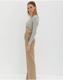 Style Addict - Scoop Neck Tie Crop