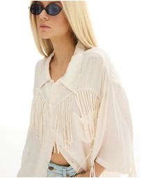 THE TALES - Ibiza Nights Satin Fringed Shirt