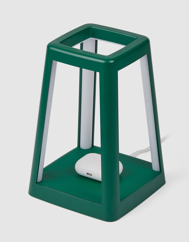 Lexon - Lexon Lantern Portable Lamp With Built-In Wireless Charger - Green