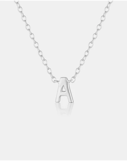 The Silver Collective - Petite A-Z Letter Necklace - A