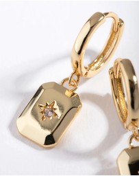 Lovisa - Gold Plated Diamante Rectangle Drop Earrings